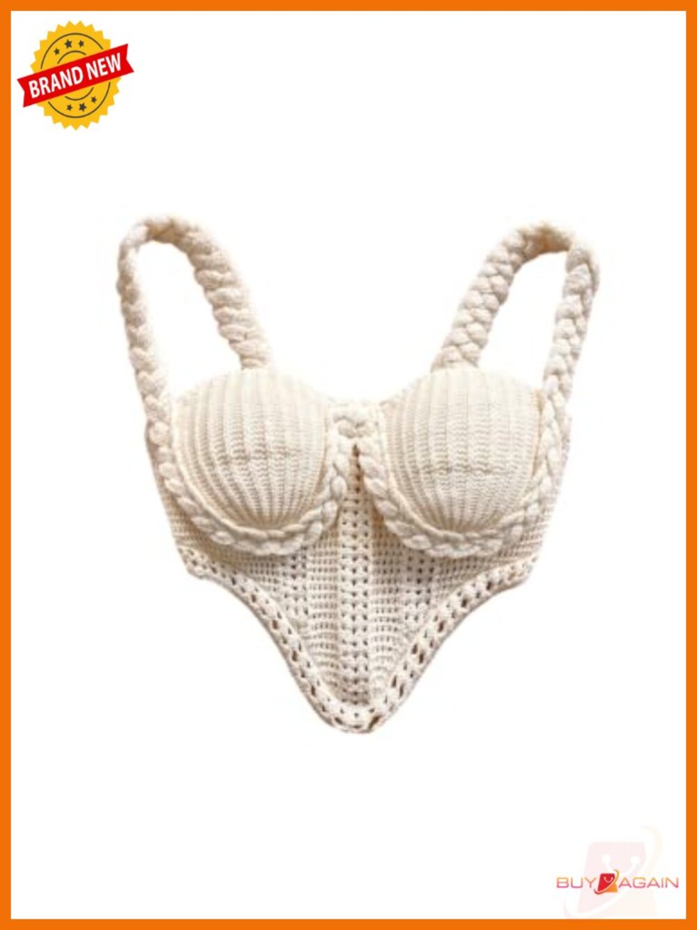 Crochet Knit Cami Crop Top Asymmetrical Hem Boho Beach Summer